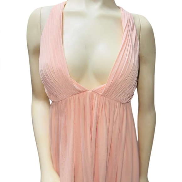 Missguided Plunging Neck Maxi Dress Peach Size 6 - Picture 7 of 16